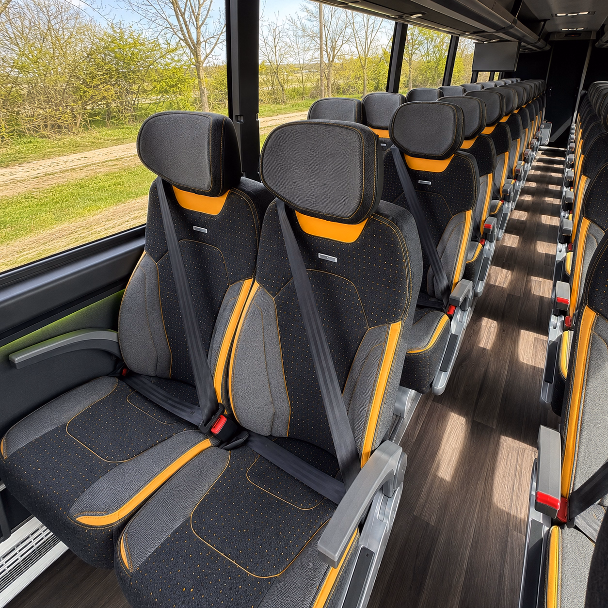los angeles charter bus services interior
